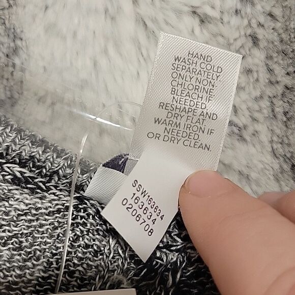 Pure Jill Elliptical Pullover Knit Top Black White Linen Blend, size 2X - Picture 9 of 9